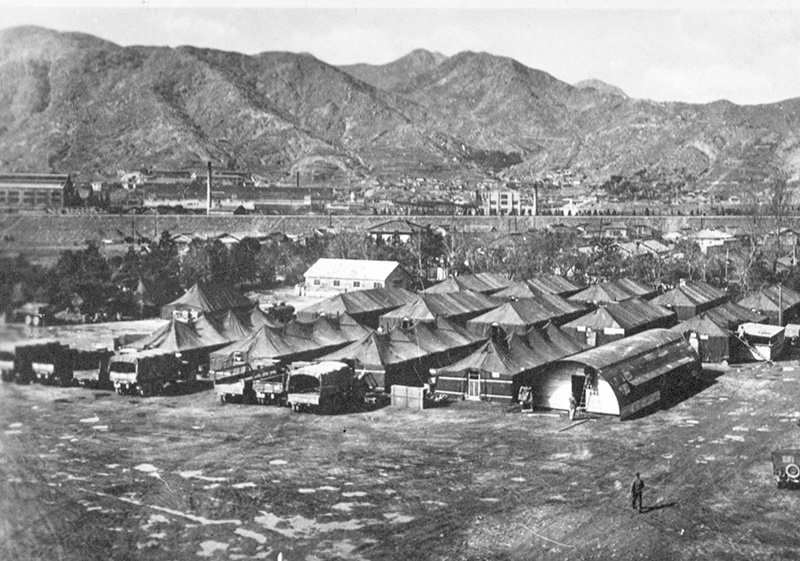 field hospital with tents